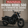 Honda Rebel 500 Full Synthetic Oil Change – Expert Metric Cruiser Service in Fullerton, Orange County & Los Angeles | Motorhelmets