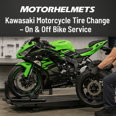 Kawasaki Motorcycle Tire Change – On & Off Bike Service in Fullerton, Orange County & Los Angeles | Motorhelmets