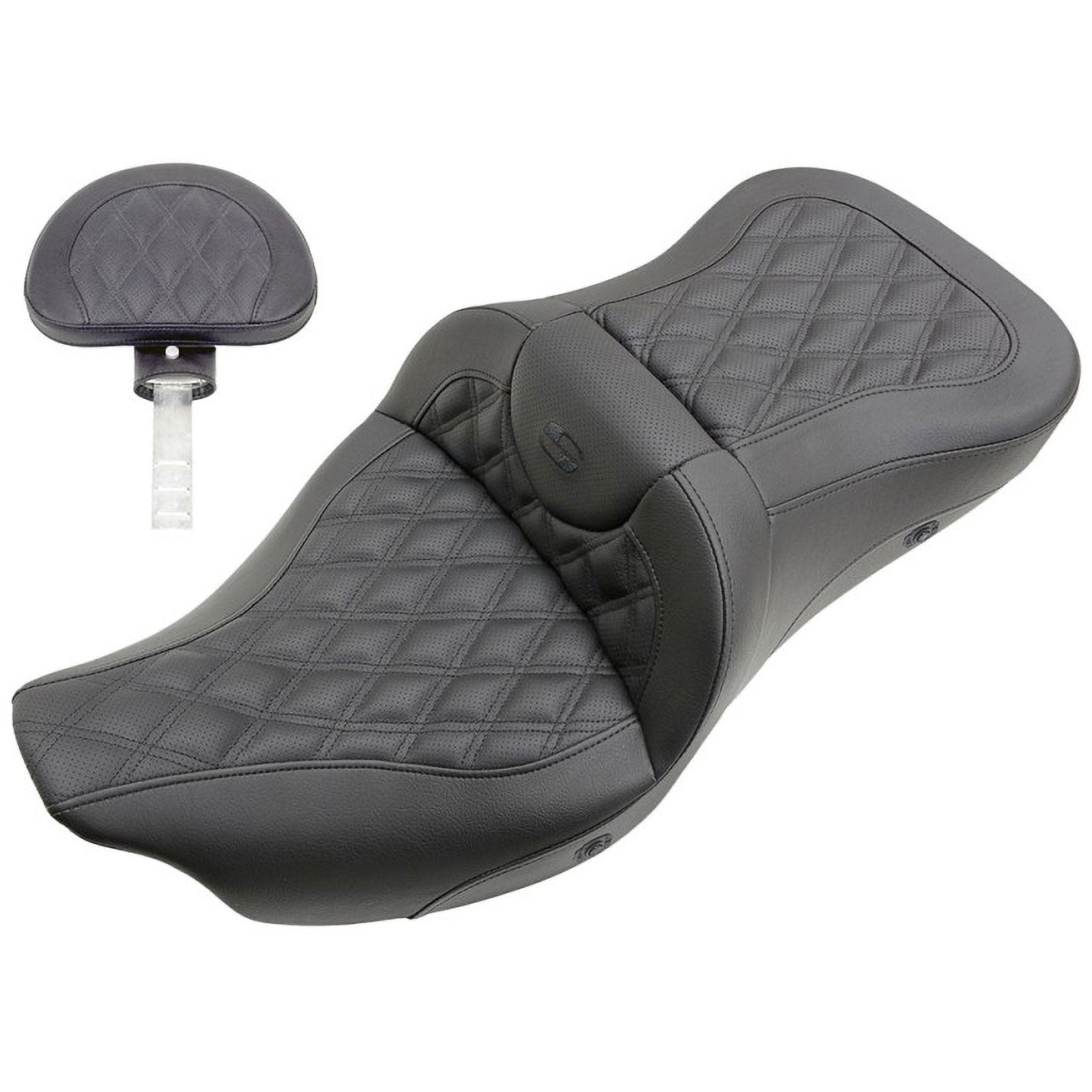 Saddlemen 2008-2024 FLHR, FLHT, FLHX & FLTR Heated Extended Reach Roadsofa LS Seat with Driver's Backrest Motorcycle Accessories-0801 Saddlemen 2008-2024 FLHR, FLHT, FLHX & FLTR Heated Extended Reach Roadsofa LS Seat with Driver's Backrest Motorcycle Accessories-0801