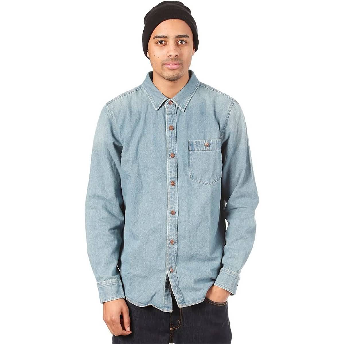 LRG Pacific Crest Denim Men's Button Up Long-Sleeve Shirts-L122005 LRG Pacific Crest Denim Men's Button Up Long-Sleeve Shirts-L122005