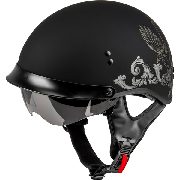 best motorcycle helmets for a cruiser GMAX HH-65 Corvus W/Peak Visor Adult Cruiser Helmets – Motorhelmets.com