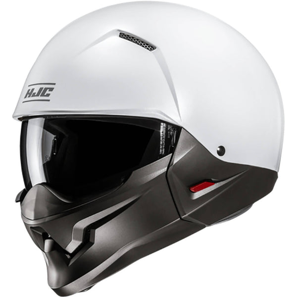 hjc full face helmet for men white and silver HJC i20N Solid Adult Street Helmets – Motorhelmets.com
