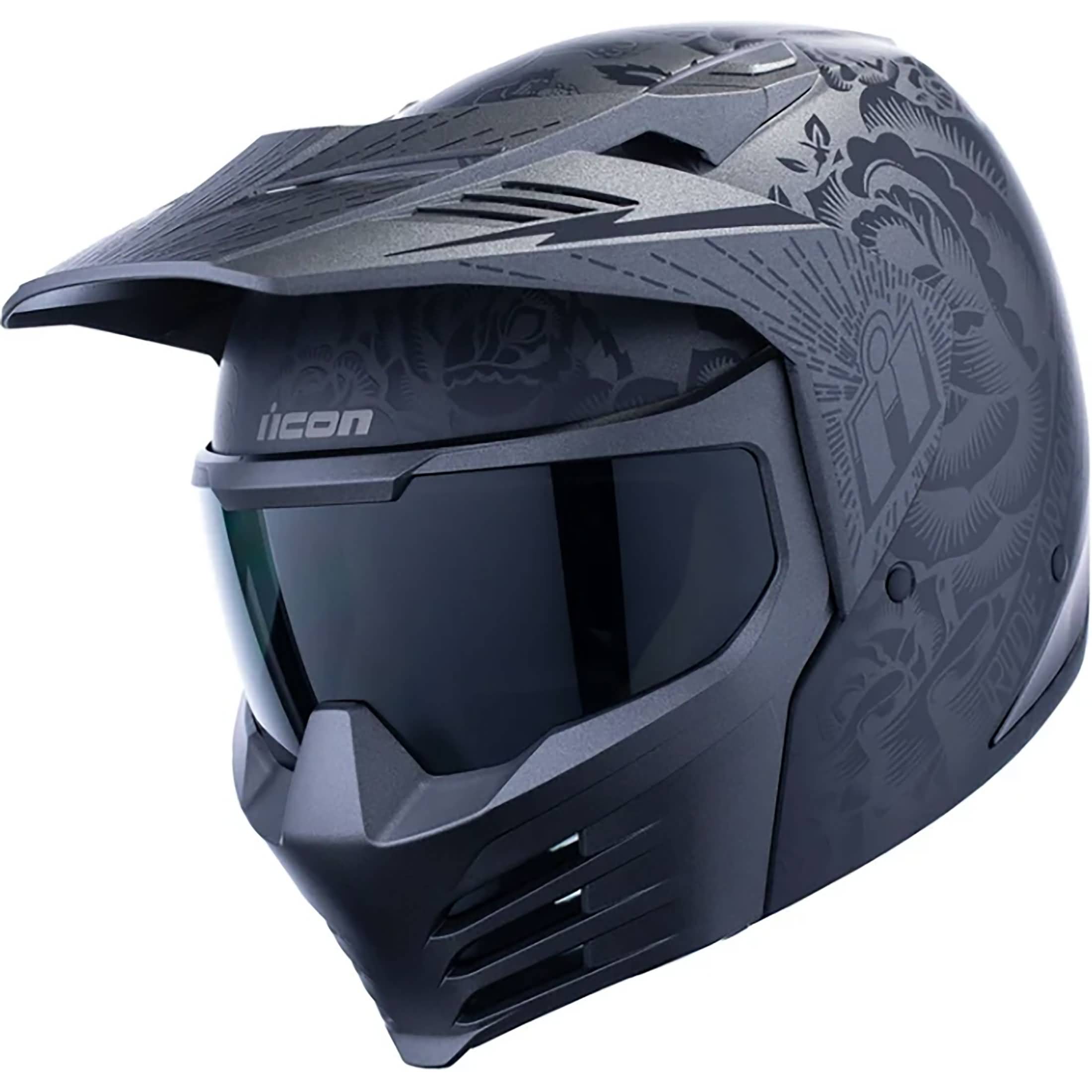 Icon Elsinore Darkguard Adult Street Helmets-0101 Icon Elsinore Darkguard Adult Street Helmets-0101