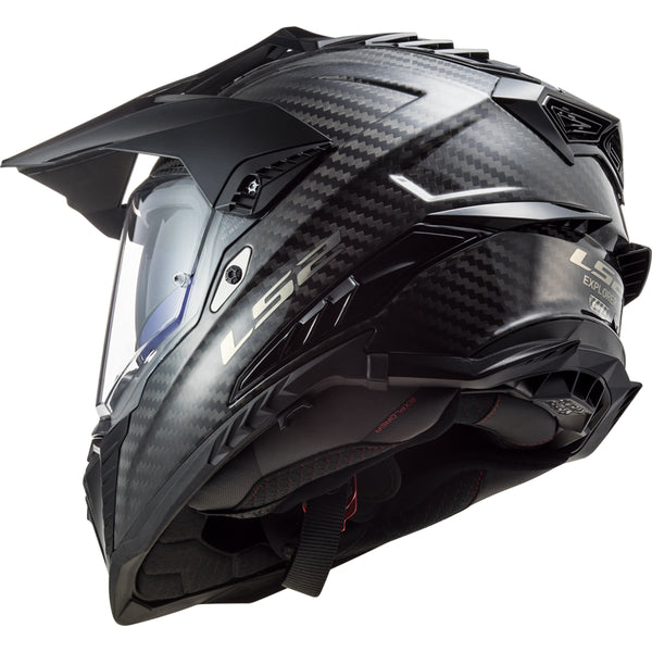 ls2 carbon adventure helmet LS2 Explorer Carbon Solid Adventure Adult Off-Road Helmets – Motorhelmets.com