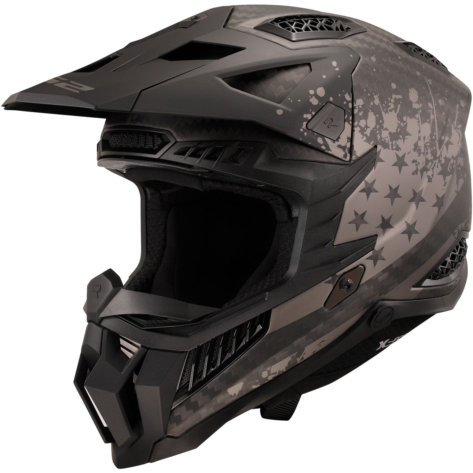 LS2 X Force Carbon Black Flag Adult Off-Road Helmets-703 LS2 X Force Carbon Black Flag Adult Off-Road Helmets-703