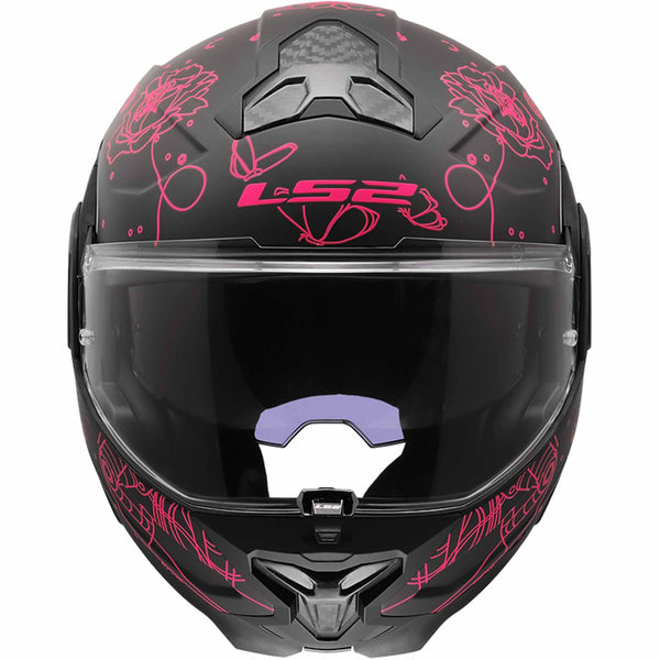 ls2 half helmet pink LS2 Advant II Sophia Helmet - Matte Black/Pink