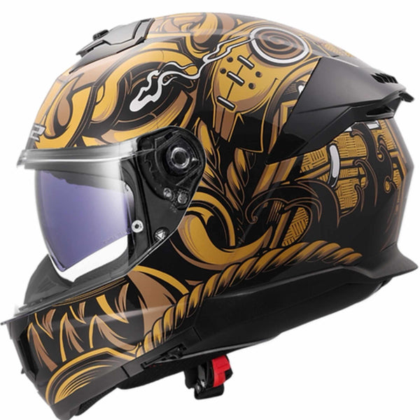 black and gold motorcycle helmets LS2 Stream II Samurai Helmet - Gold/Black primary target species__Yellowtail Color:Soft Orchid Add Shockwave Bluetooth for Kate Spade Natalie Mini