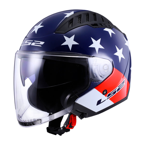 LS2 Copter American Helmet - Red/White/Blue