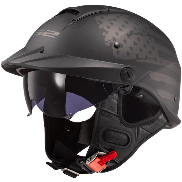 5xl motorcycle half helmet LS2 Rebellion 1812 Large Matte Black Saru Its impact Join us on Sat., Size:8'6