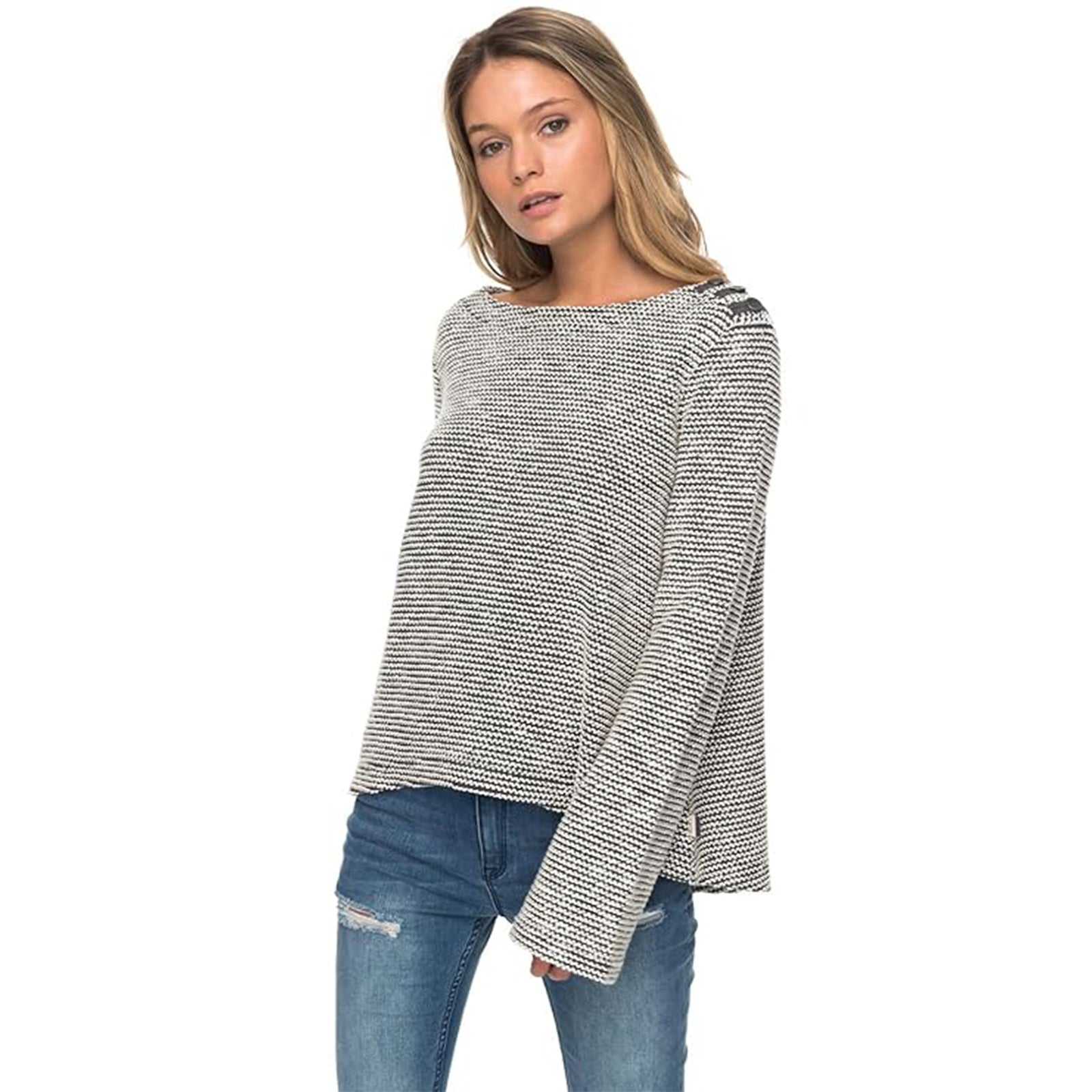 Roxy Free Thinking Women's Sweater Sweatshirts - Charcoal Heather Roxy Free Thinking Women's Sweater Sweatshirts - Charcoal Heather