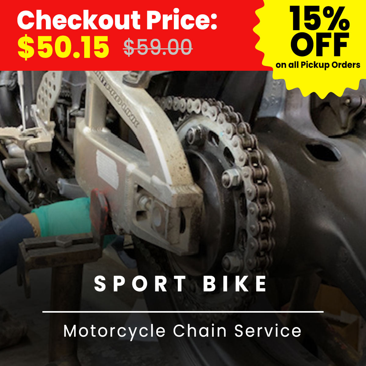 Motorcycle Chain Service (at Location: Fullerton CA) Motorcycle Chain Service (at Location: Fullerton CA)