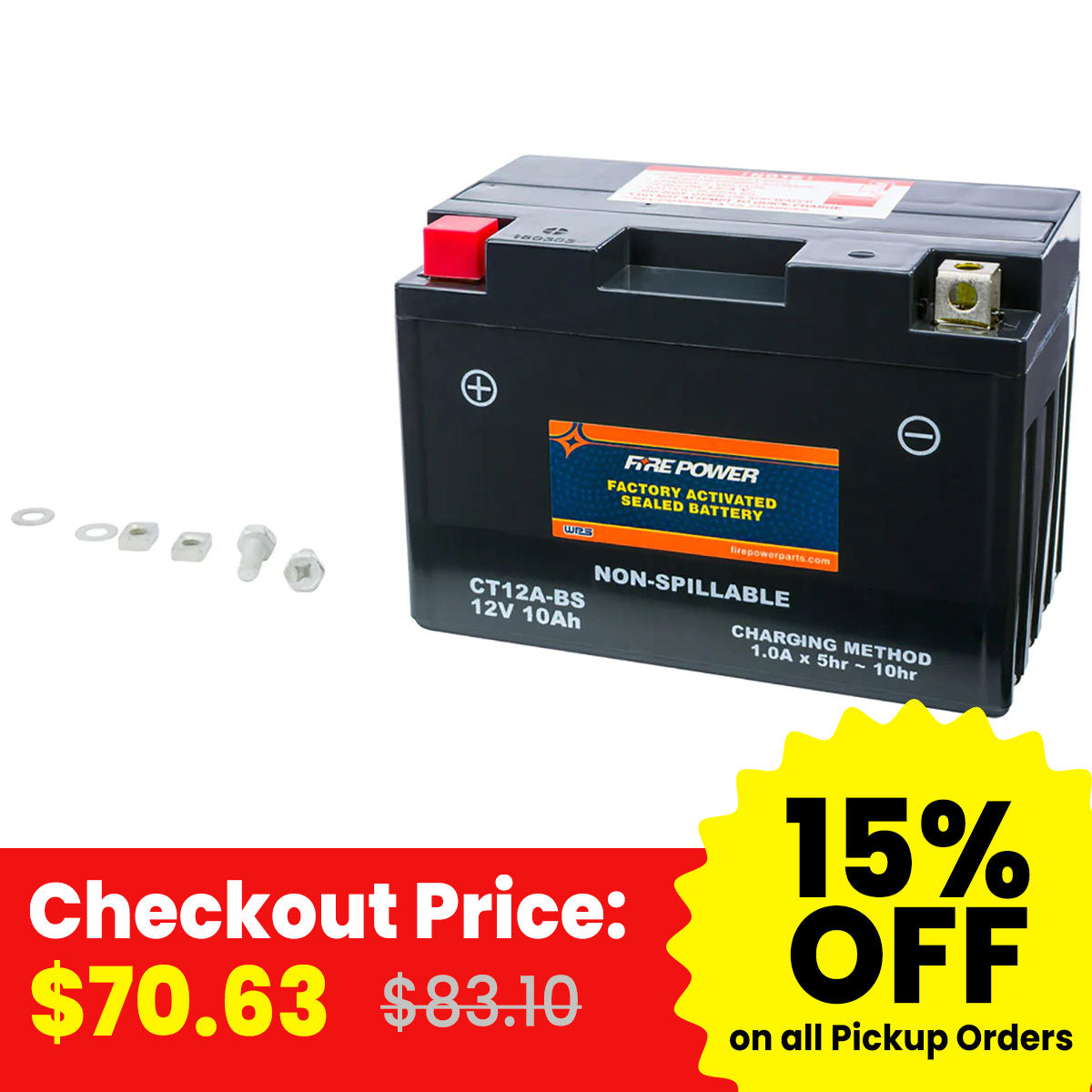 Fire Power CT12A-BS Factory Activated Sealed Batteries-49-2261 Fire Power CT12A-BS Factory Activated Sealed Batteries-49-2261