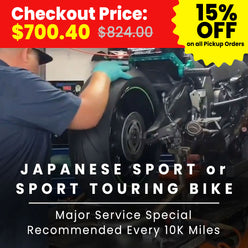 Motorcycle Major Service Special - Recommended Every 10K Miles (at Location: Fullerton CA)