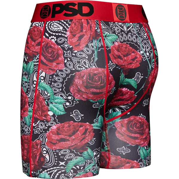 PSD Women Sports Bra Red Black Split Bandana Size XL Extra Large