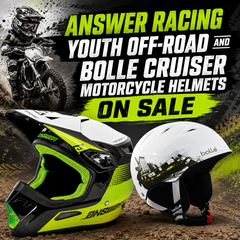 Answer Racing Youth Off-Road and Bolle Cruiser Motorcycle Helmets On Sale in Fullerton, Orange County & Los Angeles | In-Store Pick-Up Available