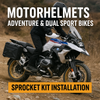 BMW GS Motorcycle Repair Sprocket Kit Installation Services for Adventure & Dual Sport Bikes in Orange County Los Angeles California / Motorhelmets