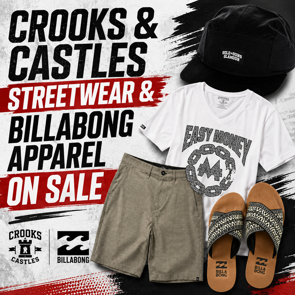 Crooks & Castles Streetwear & Billabong Apparel On Sale in Fullerton, Orange County & Los Angeles | In-Store Pick-Up Available