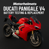 Ducati Panigale V4 Battery Testing & Replacement in Fullerton, Orange County & Los Angeles | Motorhelmets