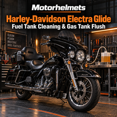 Harley-Davidson Electra Glide Fuel Tank Cleaning & Gas Tank Flush in Fullerton, Orange County & Los Angeles | Motorhelmets