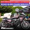 Harley Davidson Motorcycle Repair Road Glide Chain Service (Clean, Adjust, and Lube) in Orange County Los Angeles California / Motorhelmets