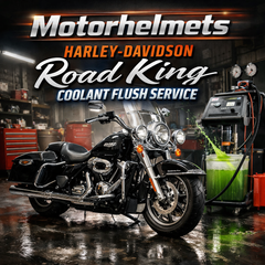 Harley Davidson Road King Coolant Flush Service in Fullerton, Orange County & Los Angeles | Motorhelmets
