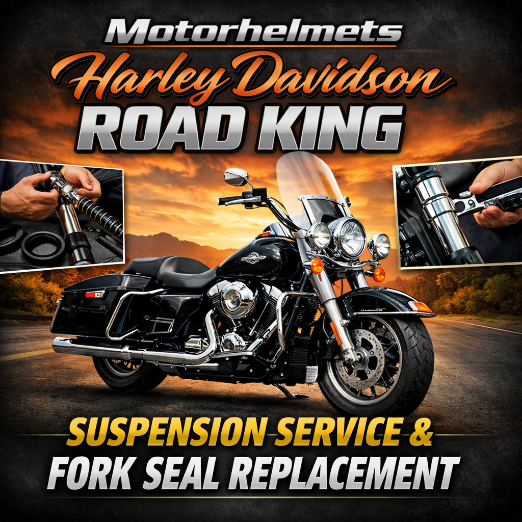 Harley Davidson Road King Suspension Service & Fork Seal Replacement in Fullerton, Orange County & Los Angeles | Motorhelmets