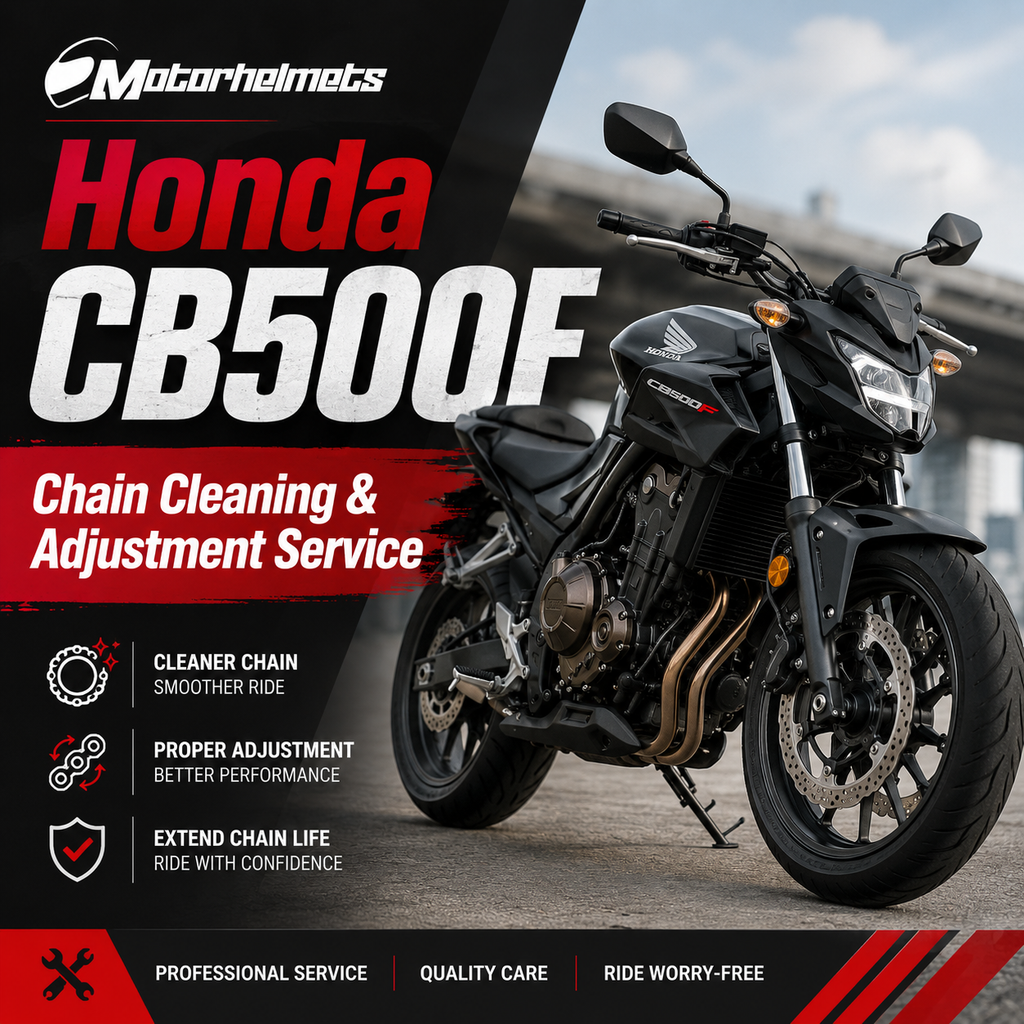 Honda CB500F Chain Cleaning & Adjustment Service in Fullerton, Orange County & Los Angeles | Motorhelmets