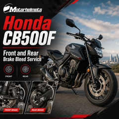 Honda CB500F Front and Rear Brake Bleed Service in Fullerton, Orange County & Los Angeles | Motorhelmets