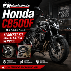Honda CB500F Motorcycle Sprocket Kit Installation Service in Fullerton, Orange County & Los Angeles | Motorhelmets