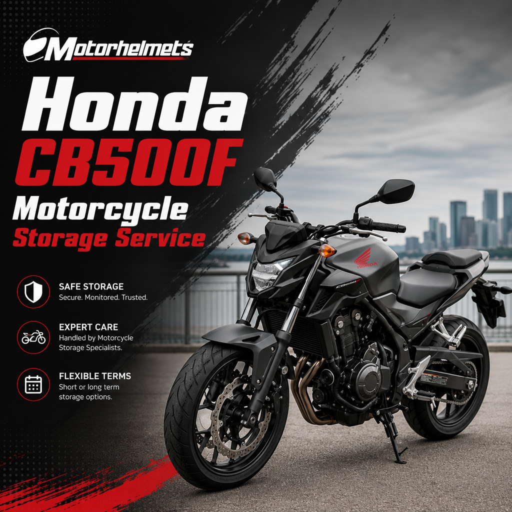 Honda CB500F Motorcycle Storage Service in Fullerton, Orange County & Los Angeles | Motorhelmets
