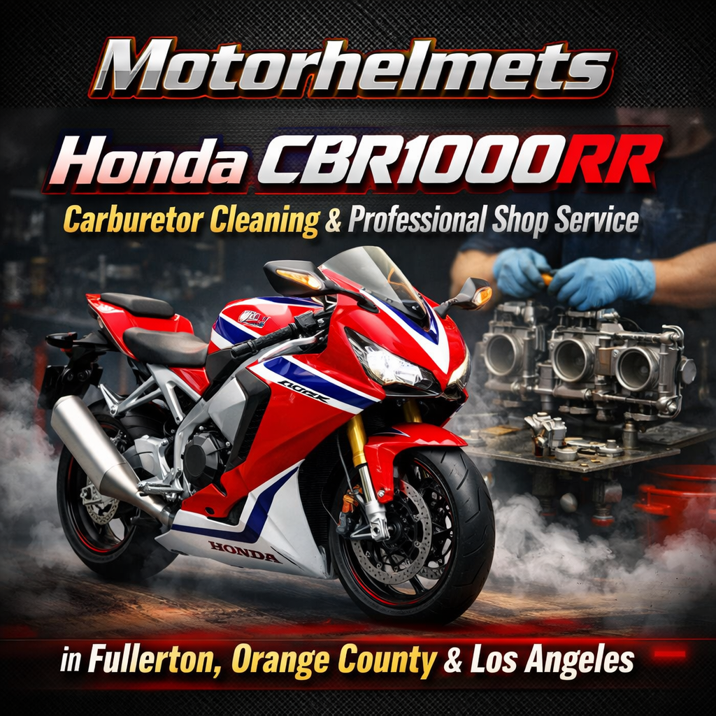 Honda CBR1000RR Carburetor Cleaning & Professional Shop Service in Fullerton, Orange County & Los Angeles | Motorhelmets