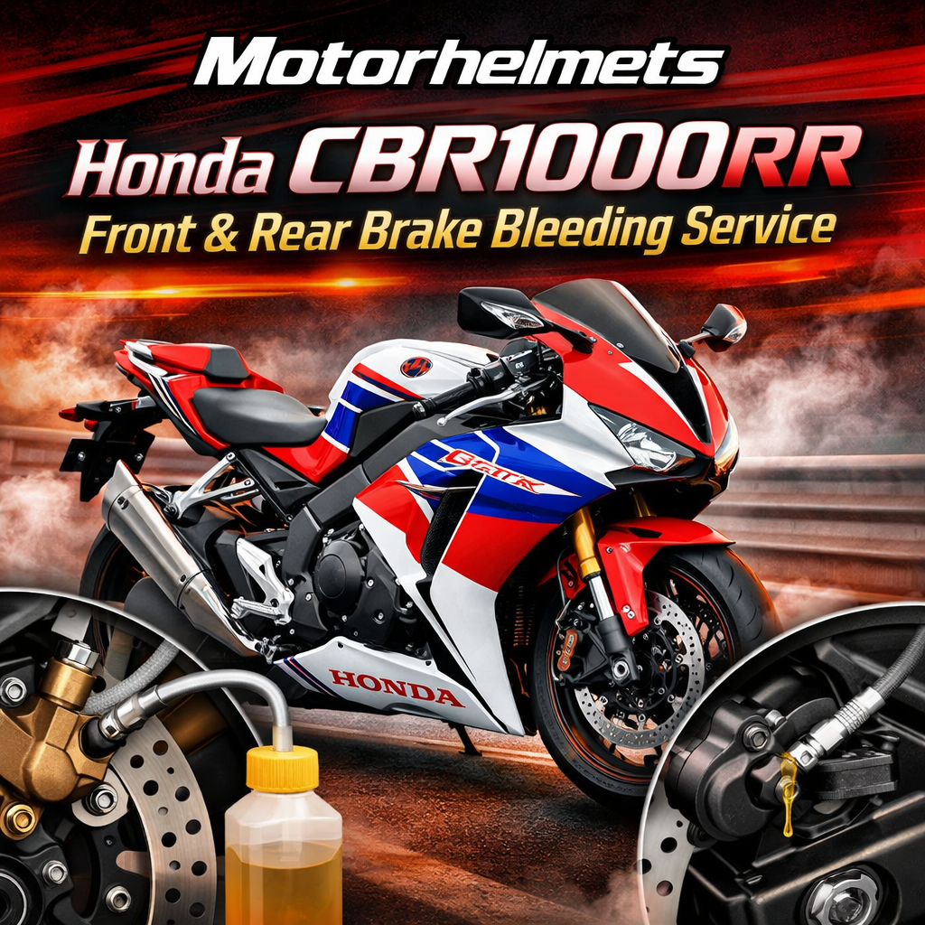 Honda CBR1000RR Front & Rear Brake Bleeding Service in Fullerton, Orange County & Los Angeles | Motorhelmets