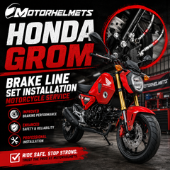 Honda Grom Brake Line Set Installation Motorcycle Service in Fullerton, Orange County & Los Angeles | Motorhelmets