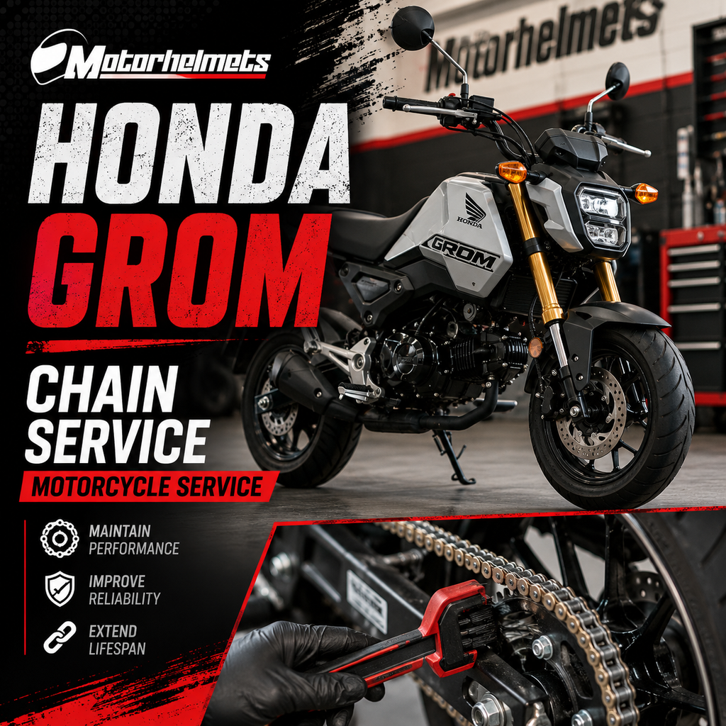 Honda Grom Motorcycle Chain Service in Fullerton, Orange County & Los Angeles | Motorhelmets