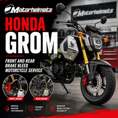 Honda Grom Front and Rear Brake Bleed Motorcycle Service in Fullerton, Orange County & Los Angeles | Motorhelmets