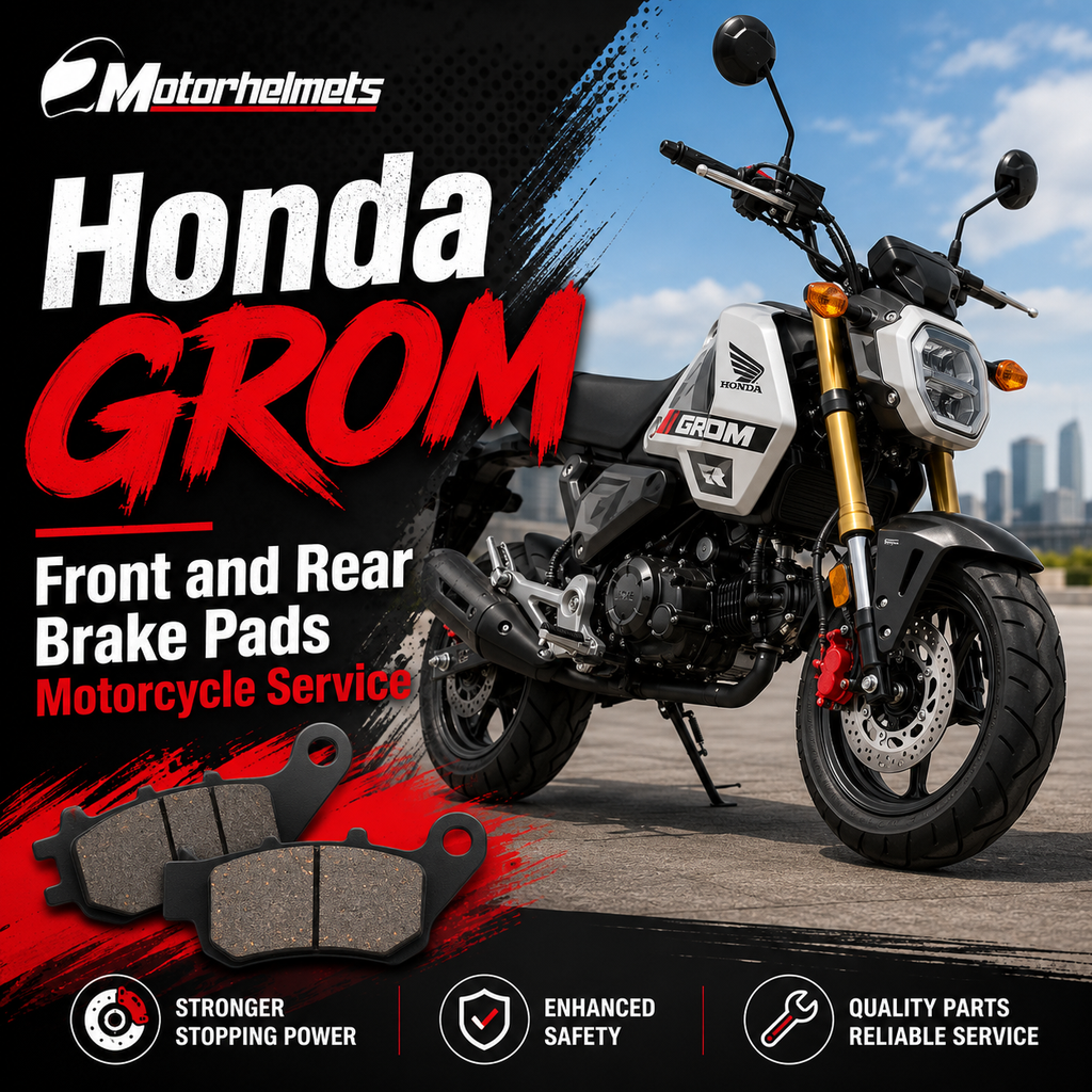Honda Grom Front and Rear Brake Pads Motorcycle Service in Fullerton, Orange County & Los Angeles | Motorhelmets
