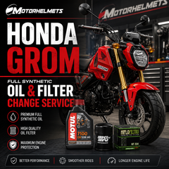 Honda Grom Full Synthetic Oil & Filter Change Motorcycle Service in Fullerton, Orange County & Los Angeles | Motorhelmets