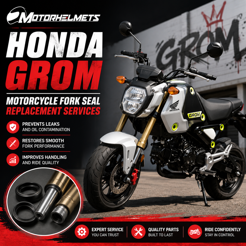 Honda Grom Motorcycle Fork Seal Replacement Services in Fullerton, Orange County & Los Angeles | Motorhelmets