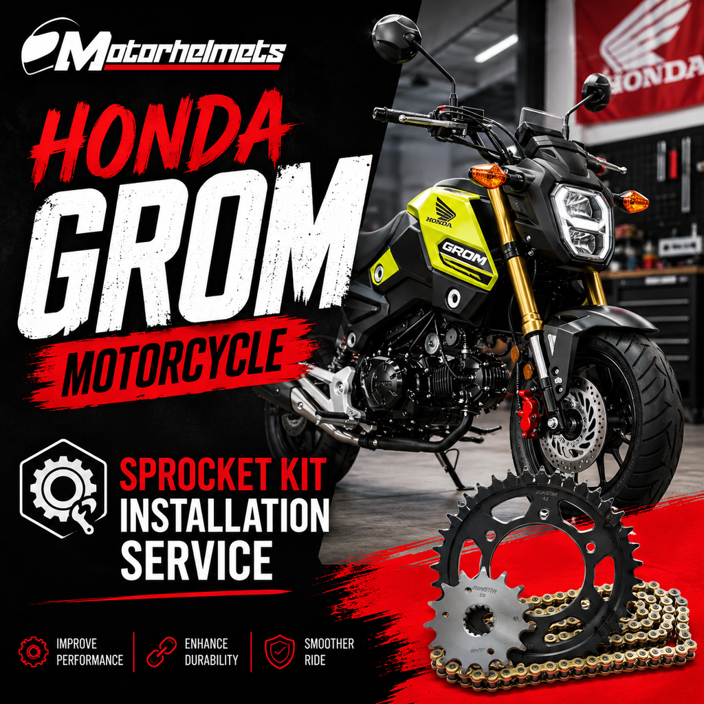 Honda Grom Motorcycle Sprocket Kit Installation Service in Fullerton, Orange County & Los Angeles | Motorhelmets