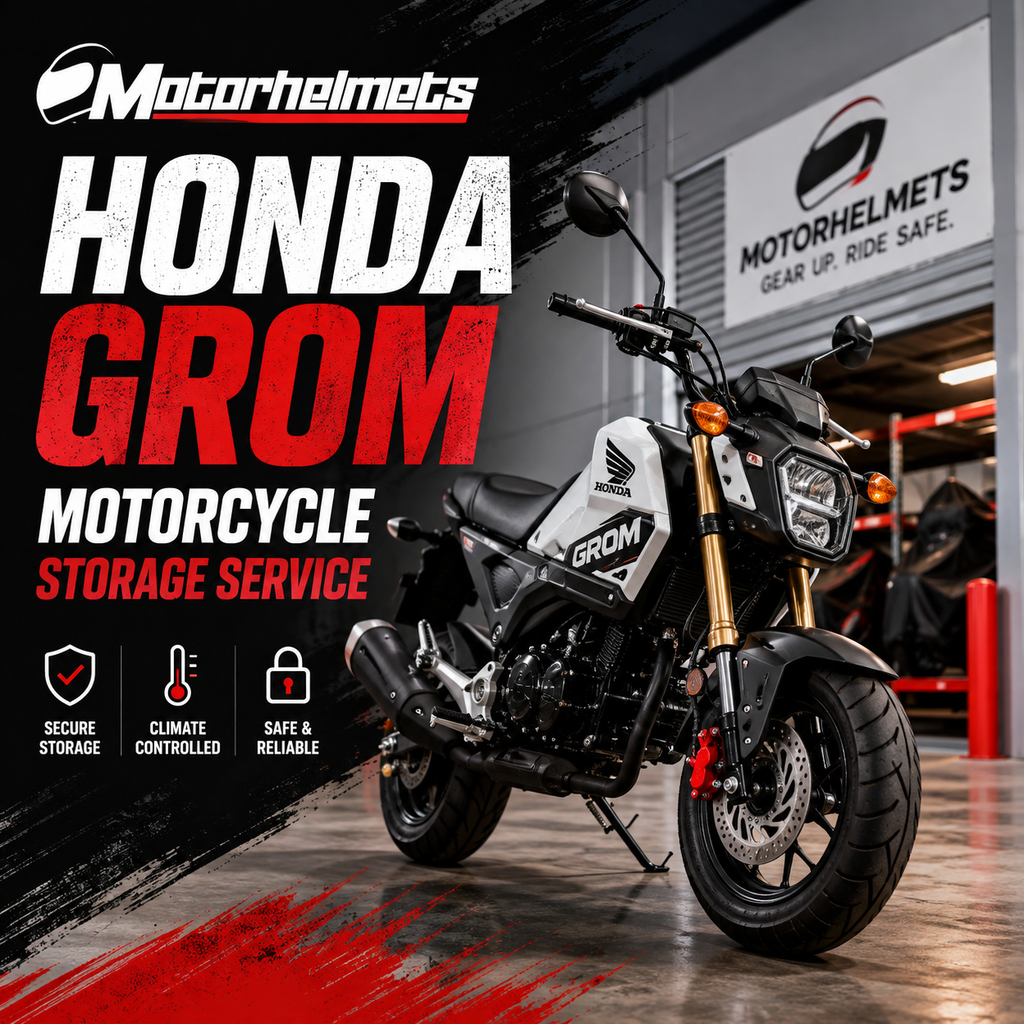 Honda Grom Motorcycle Storage Service in Fullerton, Orange County & Los Angeles | Motorhelmets