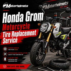 Honda Grom Motorcycle Tire Replacement Service in Fullerton, Orange County & Los Angeles | Motorhelmets