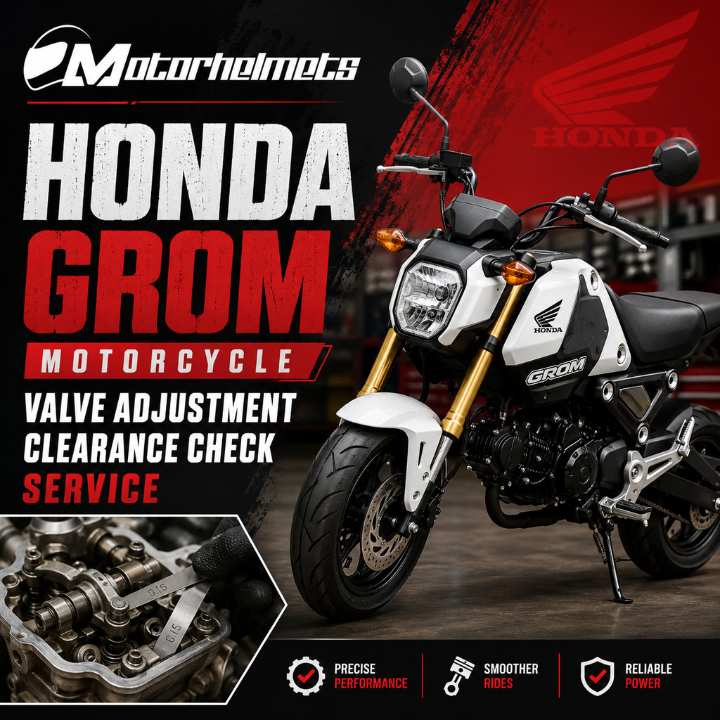 Honda Grom Motorcycle Valve Adjustment Clearance Check Service in Fullerton, Orange County & Los Angeles | Motorhelmets