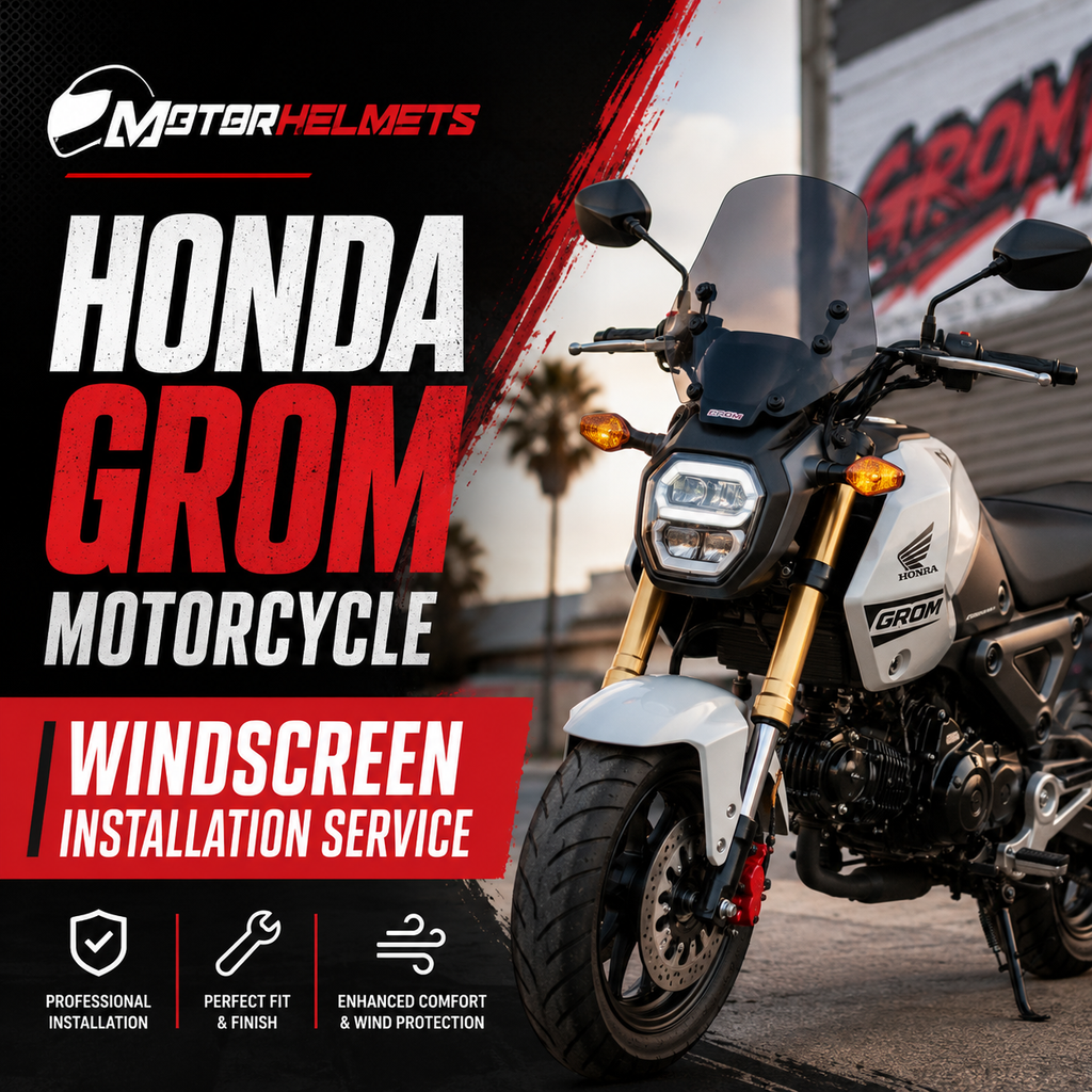 Honda Grom Motorcycle Windscreen Installation Service in Fullerton, Orange County & Los Angeles | Motorhelmets