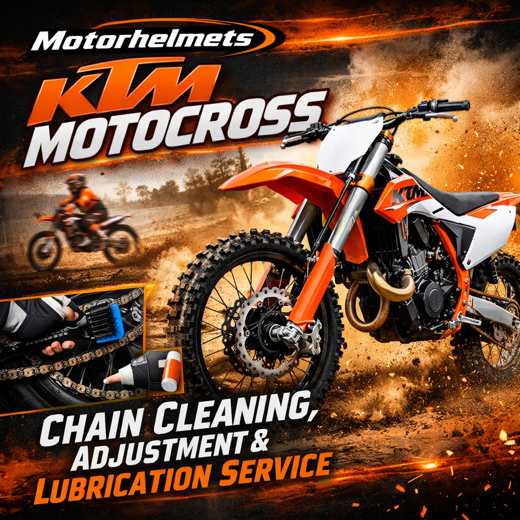 KTM Motocross Chain Cleaning, Adjustment & Lubrication Service in Fullerton, Orange County & Los Angeles | Motorhelmets