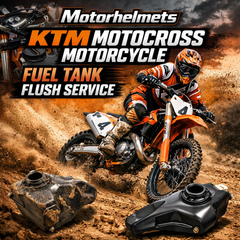 KTM Motocross Motorcycle Fuel Tank Flush Service in Fullerton, Orange County & Los Angeles | Motorhelmets