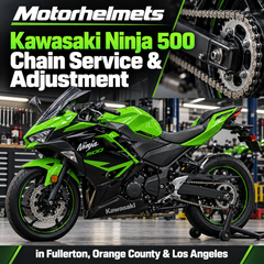 Kawasaki Ninja 500 Chain Service & Adjustment in Fullerton, Orange County & Los Angeles | Motorhelmets