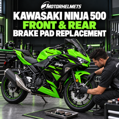 Kawasaki Ninja 500 Front & Rear Brake Pad Replacement in Fullerton, Orange County & Los Angeles | Motorhelmets