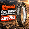 Maxxis Front & Rear Off-Road Motorcycle Tires – Save 25% in Fullerton, Orange County & Los Angeles | Motorhelmets