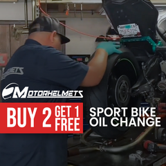 Motorcycle Oil Change Special Buy 2 Get 1 Free Discount for Japanese Sport Bikes | Motorhelmets, OC Fullerton