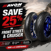 Save 25% on Avon Front Street & Cruiser Motorcycle Tires | Fullerton, Orange County & Los Angeles | Motorhelmets